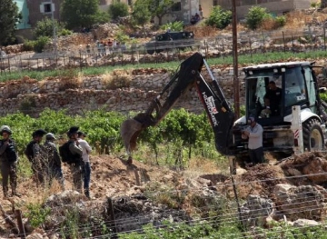 The occupation leveled lands and perennial trees in the town of Tarqumiya, west of Hebron