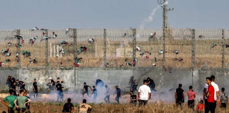 Injuries as a result of the occupation's suppression of a march east of Gaza
