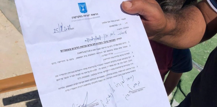Delivering 50 notices to agricultural facilities in Nablus