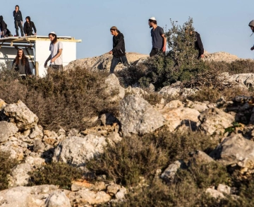 Settlers destroy a house under construction in Jericho