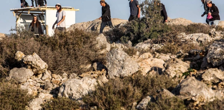 Settlers destroy a house under construction in Jericho