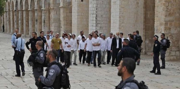 65 Jewish settlers storm the Al-Aqsa Mosque