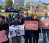 A stand for journalists in front of Sheikh Jarrah, rejecting the attacks of the occupation police on them