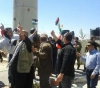 Israeli occupation forces rally at the checkpoint south of Nablus