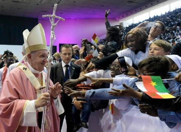 The pope presided over a mass at the end of his visit to Morocco