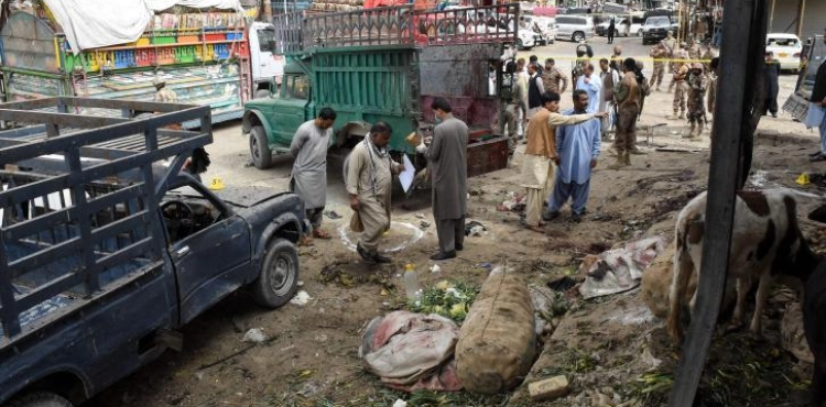 Sixteen people were killed in a massive explosion in a market in southwestern Pakistan