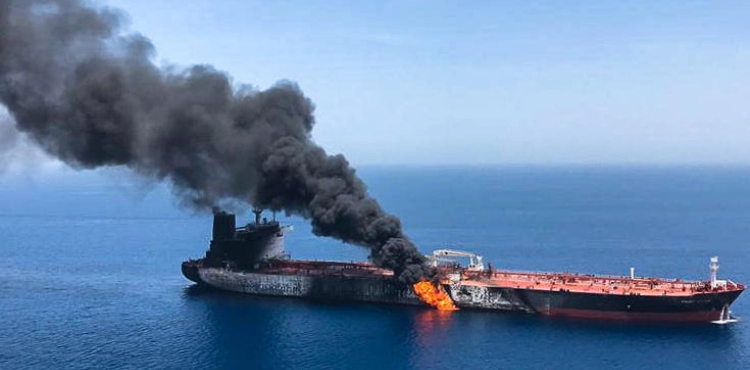 Who benefits from the attack on the oil tankers in the Gulf?