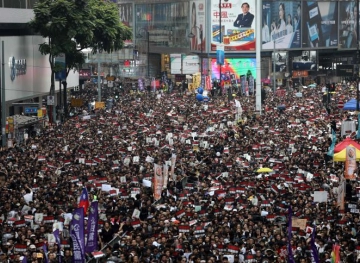 A huge march in Hong Kong