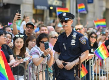 The Gay Pride parade in New York is seeing a crowd
