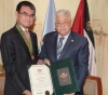 The President awards the Japanese Minister of Defense the Order of the Great Star of the Order of Jerusalem