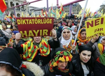 A demonstration in Berlin against the Turkish attack in Syria