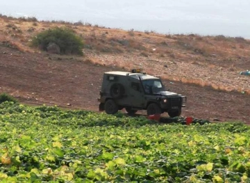 The occupying forces force farmers to leave their land east of Bethlehem