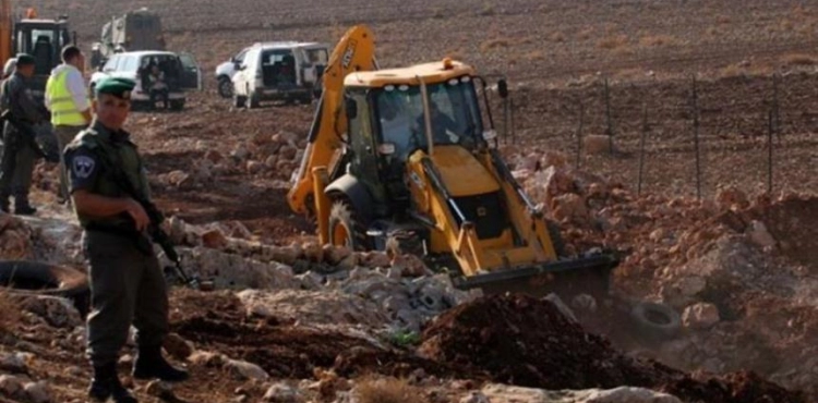 The occupation sweeps lands in Bruqin, west of Salfit