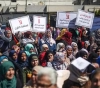 Feminist demonstration in Gaza calling for unity and resistance to confront the deal of the century