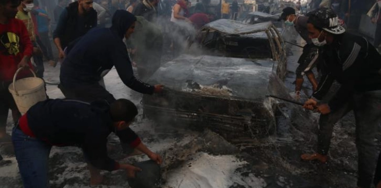 Abu Yousef suffers from his son due to the Nusseirat fire, and raises the number of victims to 18 martyrs