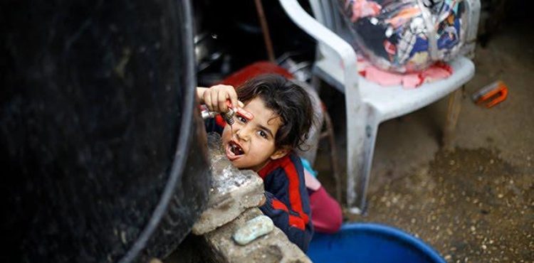 The average Palestinian water consumption per person is 87 liters per day