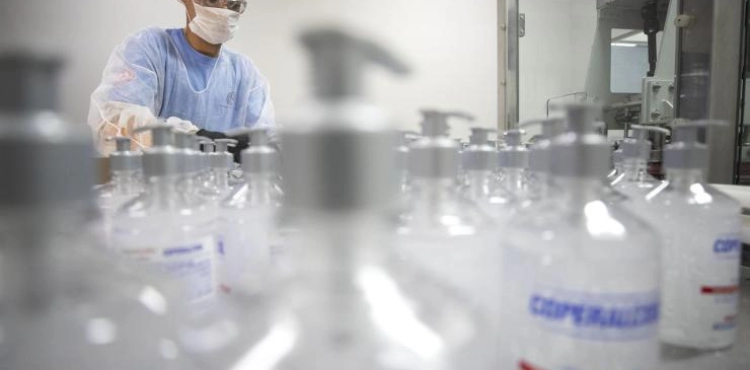 An American factory moves from baked goods to sterilizing liquids