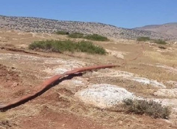 The occupation destroys water lines in the northern Jordan Valley