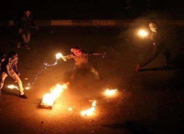 Clashes during the storming of the shrine of Joseph in Nablus