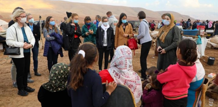 A European diplomatic delegation criticizes the Israeli demolition in Hamsa Al-Fawqa