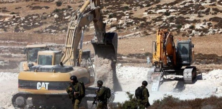 The occupation begins with demolition operations south of Nablus