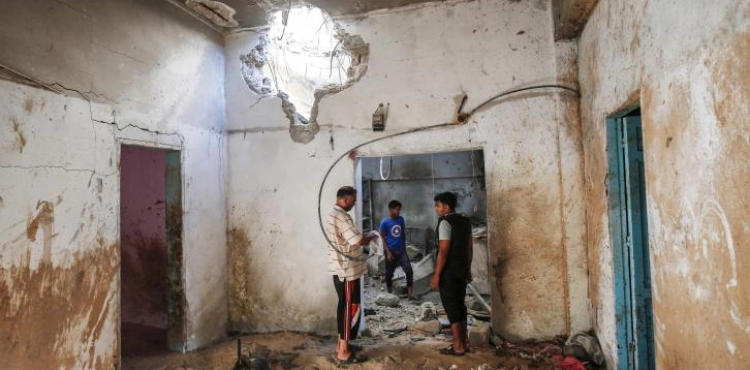 The occupation destroys water wells in Gaza