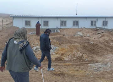 The occupation demolishes a mosque under construction in the Yatta desert