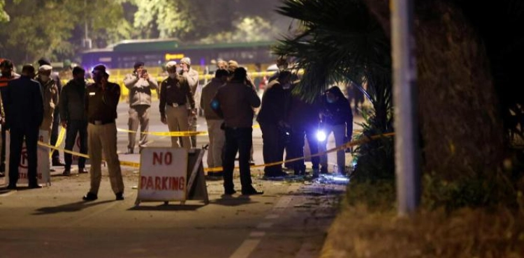 An explosion in front of the Israeli embassy in New Delhi
