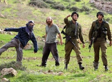 Settlers storm the town of Kafeel Haris, with protection from the occupation forces