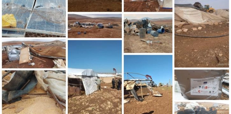 38 children displaced by the Israeli occupation in 4 hours in &quot;Humsa Al-Fawqa&quot;