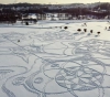 A giant painting carved into the snow is a huge success in Finland