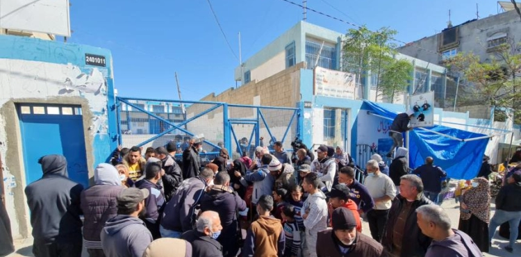 Protesters close the UNRWA aid distribution centers in Gaza