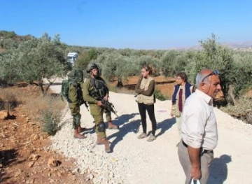 The occupation prevents the people of Qarot from splitting an agricultural road