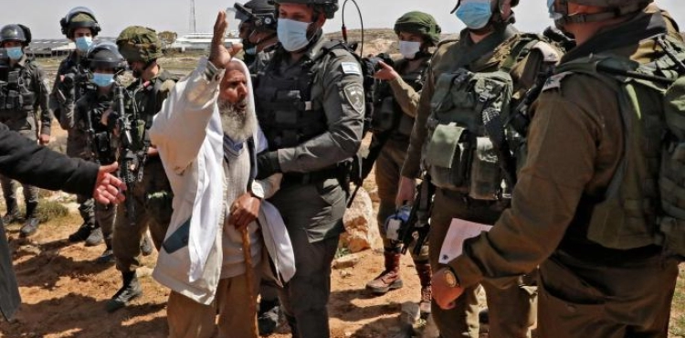 The occupation suppresses a march in solidarity with the people of Ain al-Bayda, south of Hebron