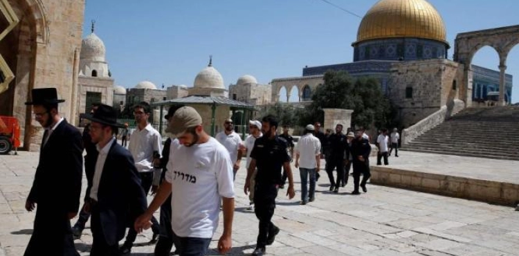 Dozens of settlers storm Al-Aqsa