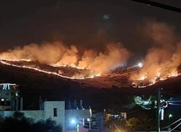 Settlers burn agricultural lands and attack civilians&acute; vehicles in Nablus