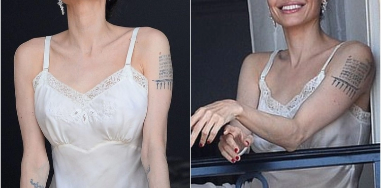 Angelina Jolie surprises her audience from her balcony in Paris