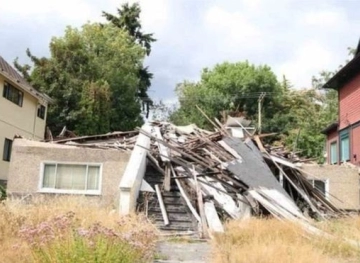 A burnt house is offered for sale for $3 million.