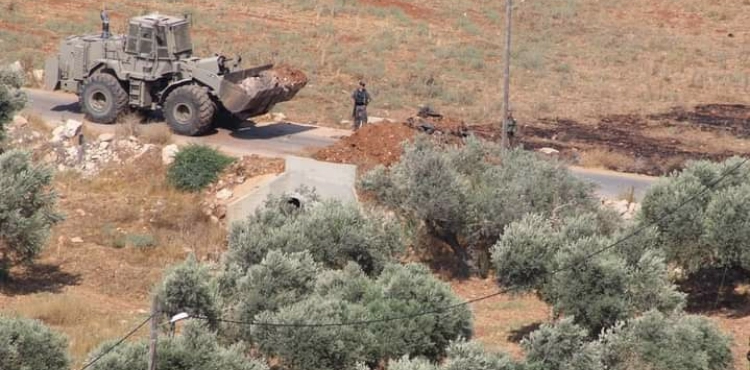 The occupation closes the road linking Qusra and Jalud