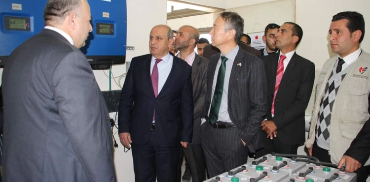 Japanese Ambassador launches solar energy project for the Department of Industrial College at Najar Hospital in Gaza