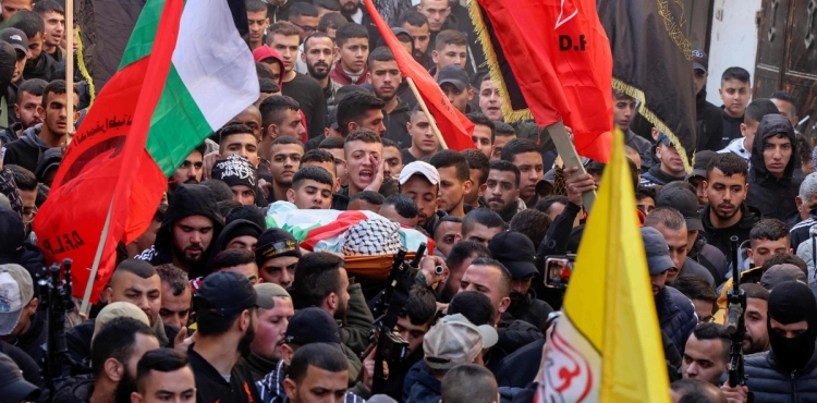 The funeral of the martyrs Al-Aidi and Abu Aram in Tubas and Hebron