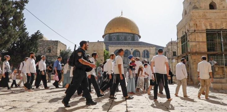 22 settlers storm the Al-Aqsa squares