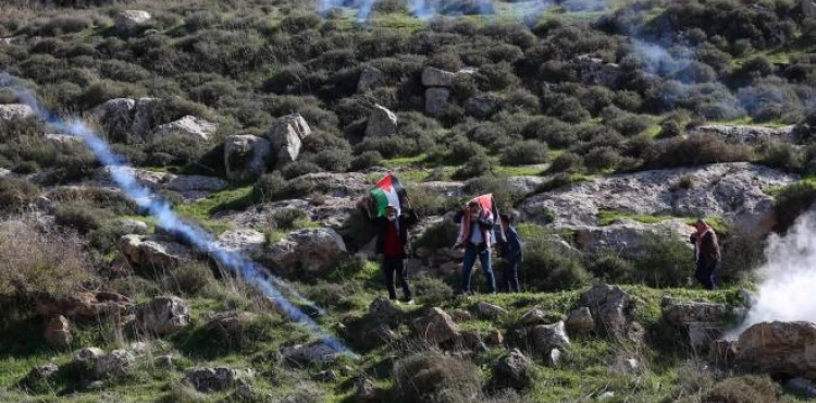 elderly person was among them .. injured during the occupation&acute;s suppression of peaceful marches in the West Bank